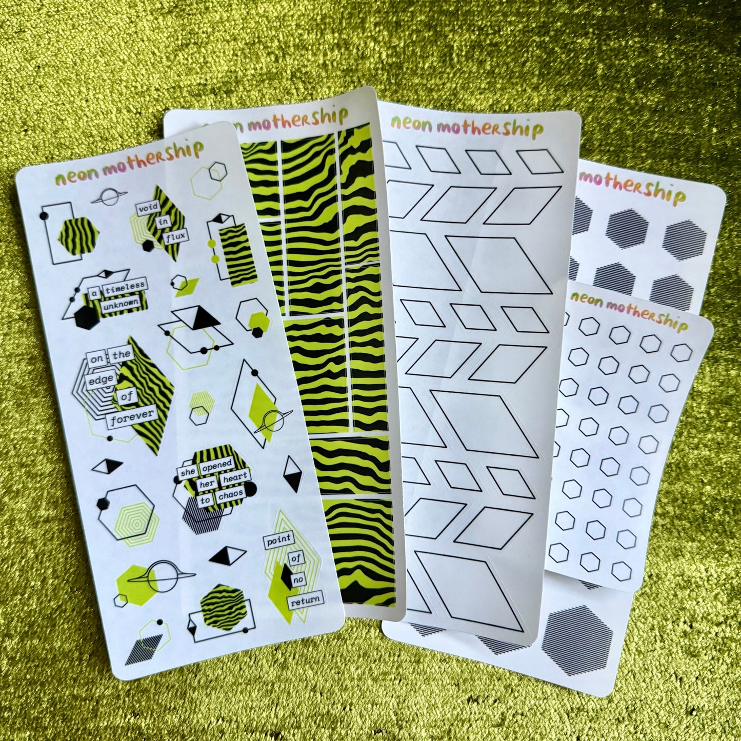 set of journal stickers featuring geometric designs