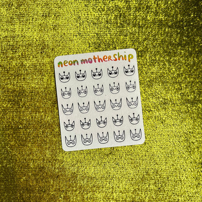 Spacecat Invasion Mini Sticker Sheet