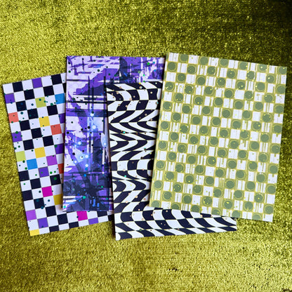 colorful sticker paper on a green background