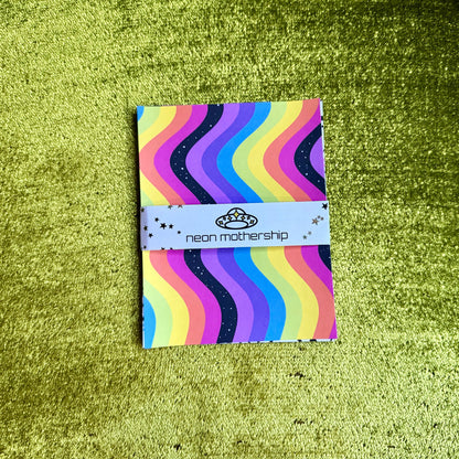 colorful sticker paper on a green background