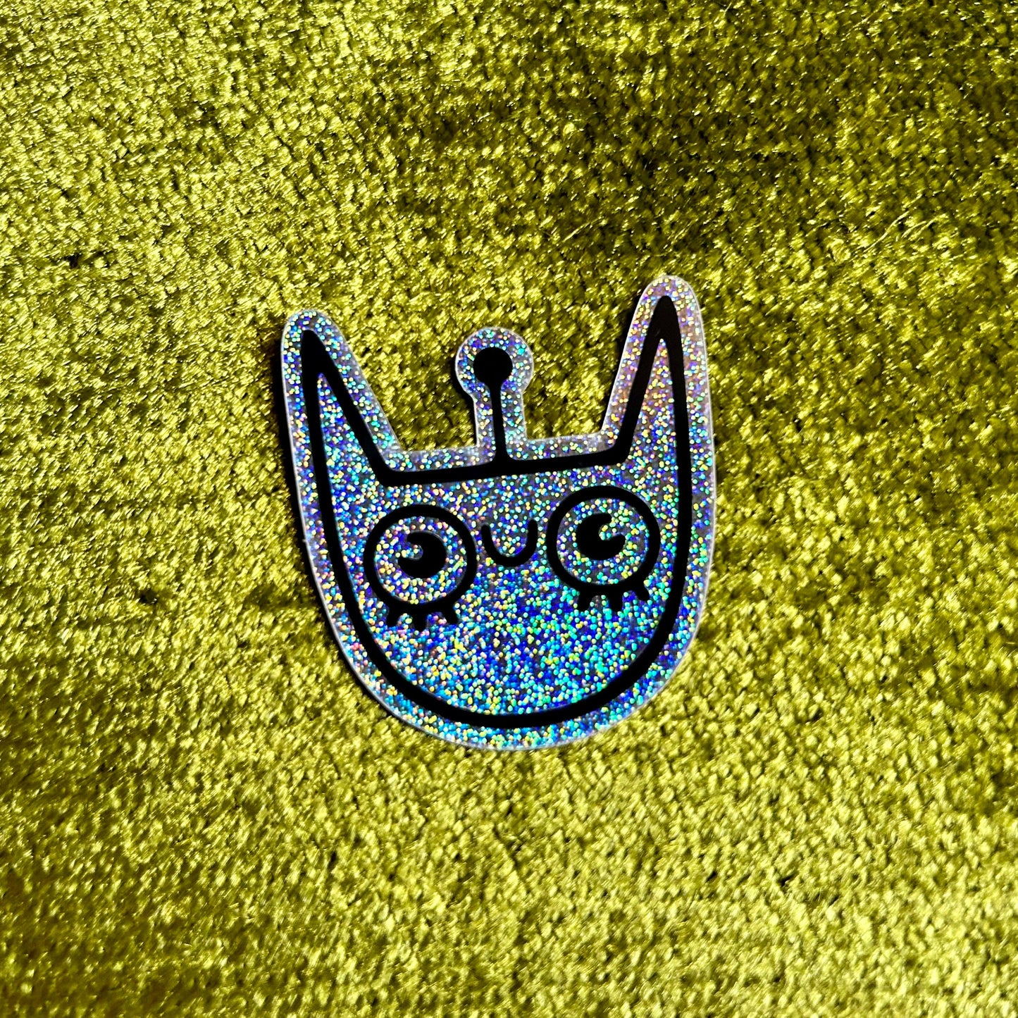 Spacecat Iota Holographic Die Cut Sticker