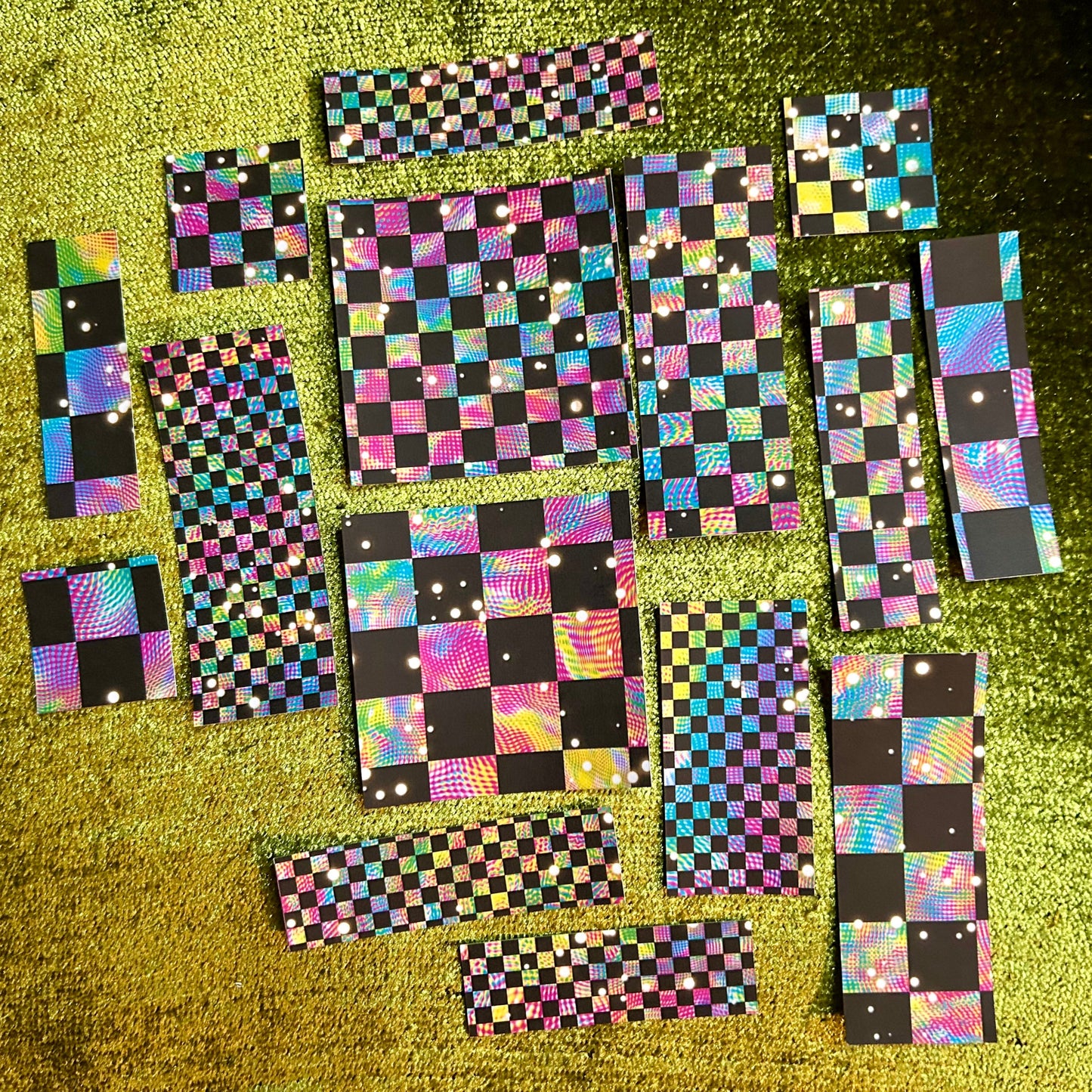 Rainbow Space Chex Sticker Scrap Pack - Small Shapes