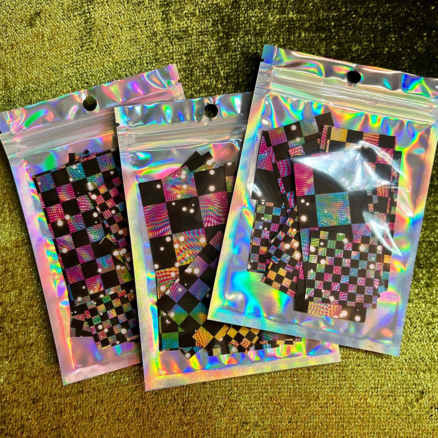 Rainbow Space Chex Sticker Scrap Pack - Small Shapes