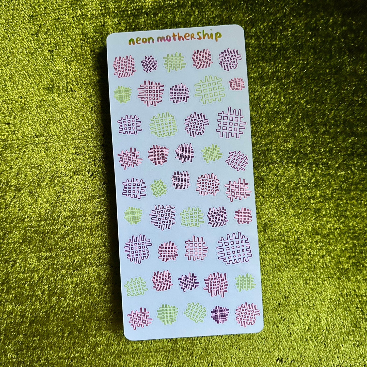 Mini Space Waffles Deco - Mixed Colors Outlines