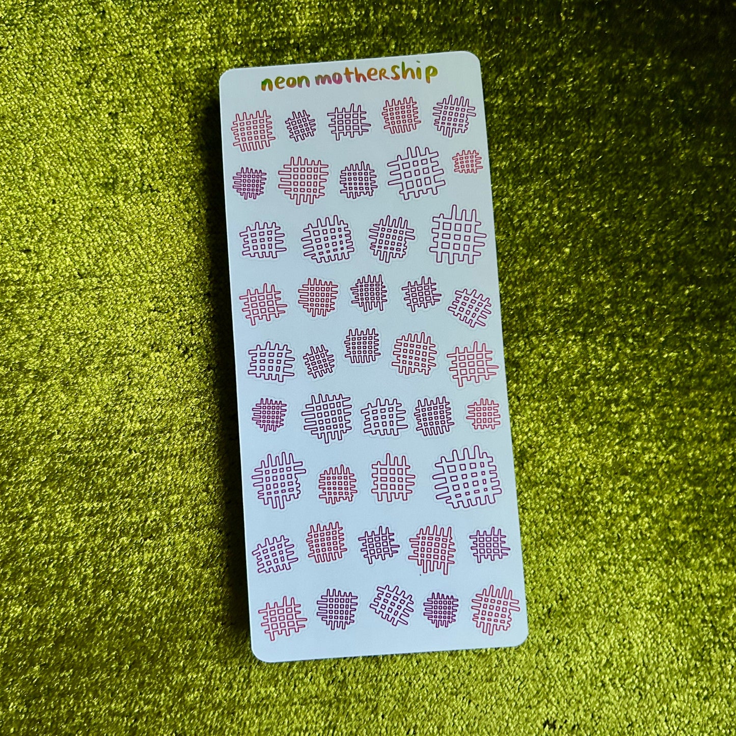 Mini Space Waffles Deco - Pink + Purple Outlines