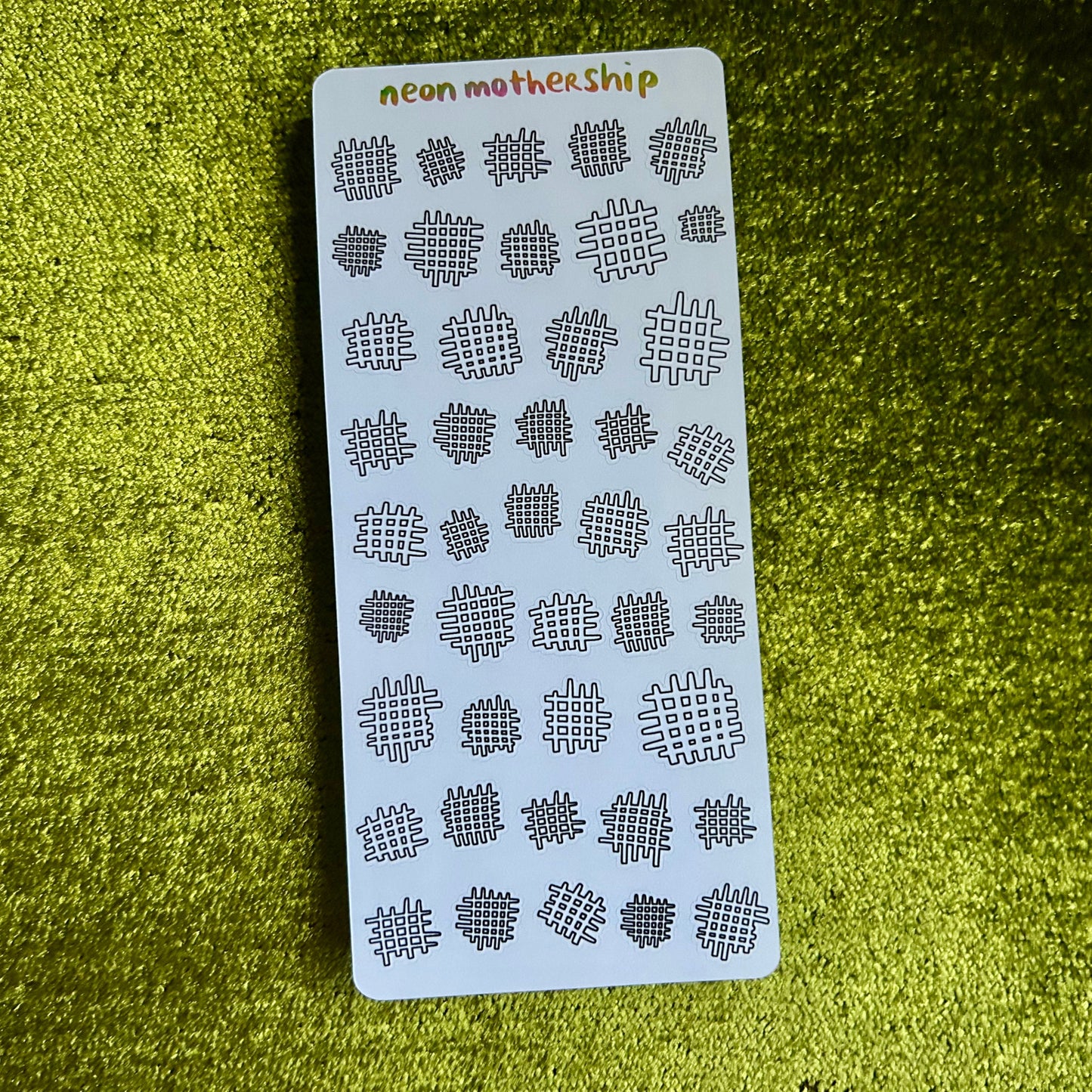 Mini Space Waffles Deco - Black Outlines