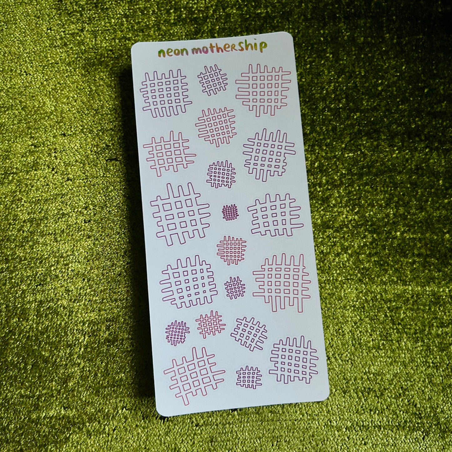 Space Waffles Deco - Pink + Purple Outlines