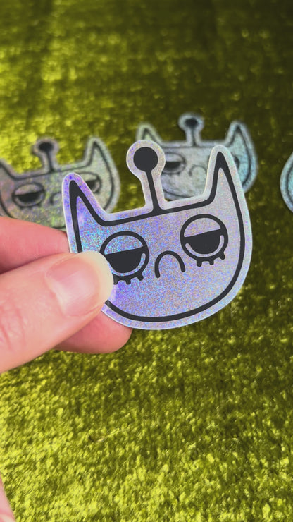 Alpha Spacecat Holographic Pixie Dust Vinyl Sticker